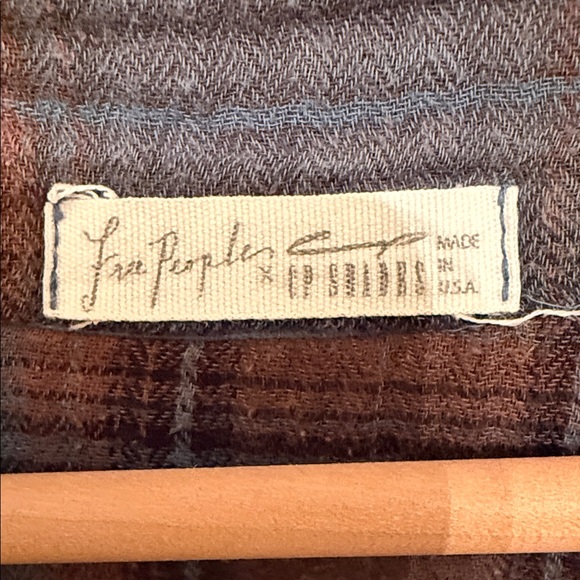 Free People CP Shades Oversized Cotton Plaid Boho Tunic - Picture 2 of 5